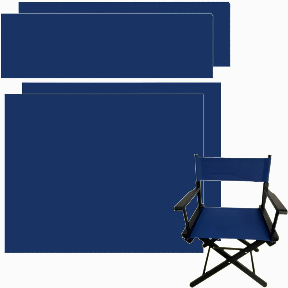 TBACW Directors Chair Canvas Replacement Covers Cloth, 2 Set (4pcs), Blue