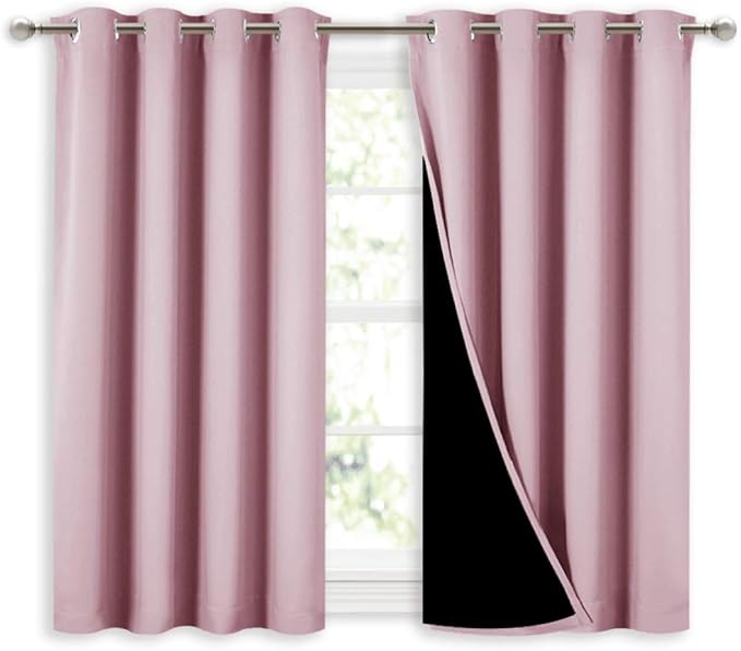 NICETOWN 100% Blackout Curtains 45 inches Long, 2 Thick Layers Completely by NICETOWN