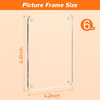 6 Pack Magnetic Picture Frame for Fridge, 4x6 Inch Acrylic Photo Frame