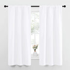 NICETOWN White Curtains for Bedroom, Short Curtains & Draperies for Small Window by NICETOWN