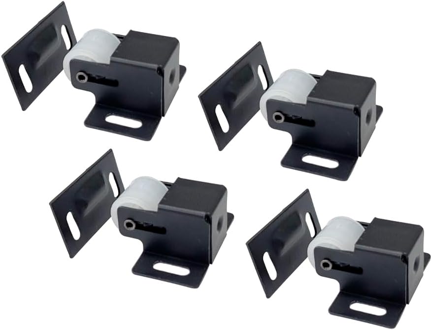 Heavy Duty Large Jumbo Roller Catch Latch for Closet Doors and Cabinets, Matte Nickel, Made in Taiwan, 2 Pack