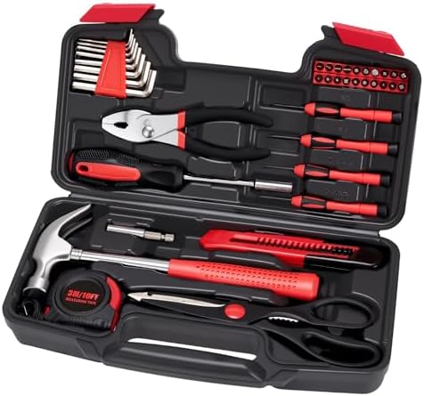 39-Piece Home Tool Set with Compact Case for Repairs and DIY
