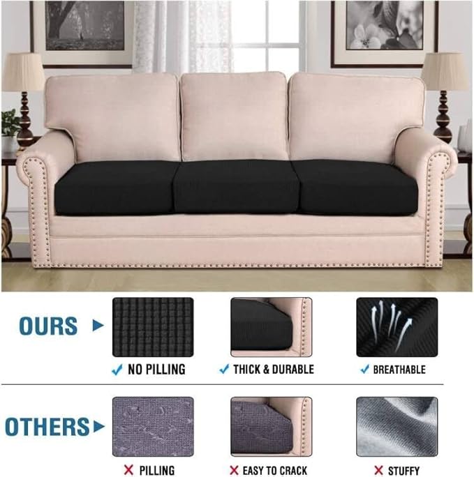 H.VERSAILTEX Super Stretch Couch Cushion Covers Sofa Cushion Slipcovers - Image 5
