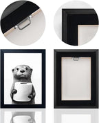 Bathroom Picture Wall Decor, Framed Black and White Bathroom Wall Art, Toilet Paper in Little Funny Raccoon's Hand Animal Canvas Print Painting
