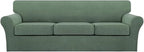 Turquoize 4 Piece Sofa Covers for 3 Cushion Couch Sofa Slipcover Soft Couch by Turquoize