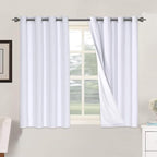 H.VERSAILTEX Linen Blackout Curtains 45 Inches Long 100% Blackout Thermal by HVERSAILTEX