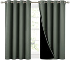 NICETOWN Dark Mallard 100% Blackout Curtains 45 inches Long, 2 Thick Layers by NICETOWN