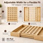 Expandable Bamboo K Cup Drawer Organizer 35 Pods