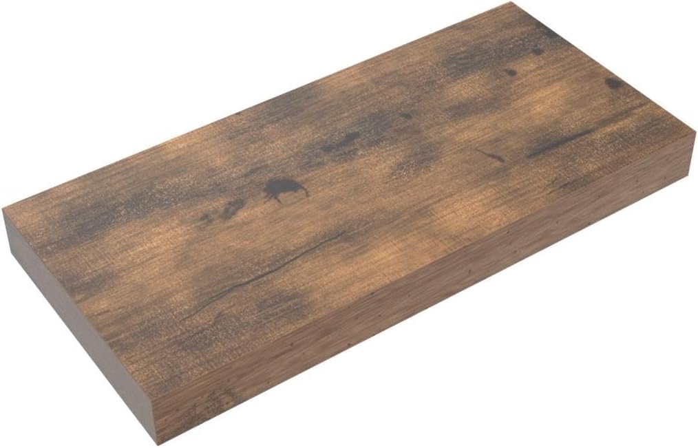 QEEIG Floating Shelves for Wall Small Shelf (Brown, Set of 3, 15.7" x 6.7")