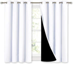 NICETOWN White 100% Blackout Curtains 45 inches Long, 2 Thick Layers Completely by NICETOWN