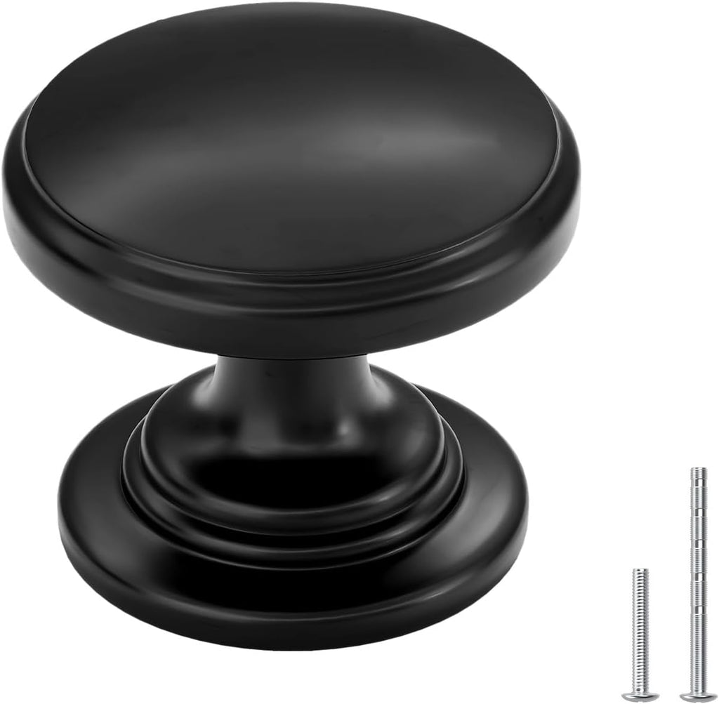 25Pack 1-3/16 in Black Cabinet Knobs