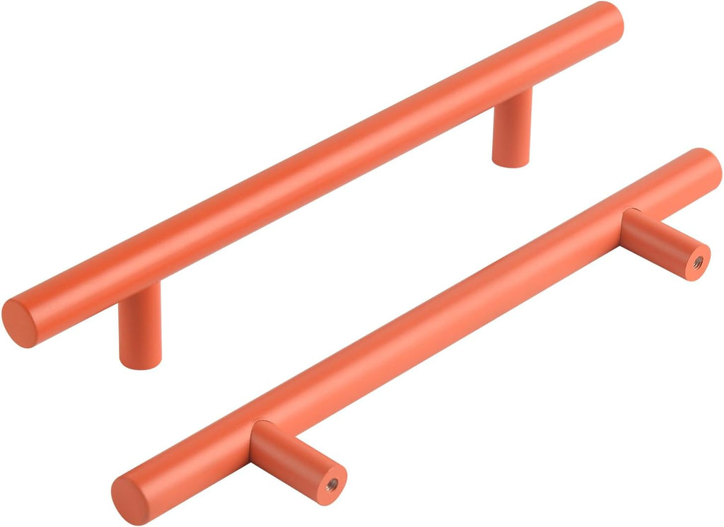 5 Pack Orange Cabinet Pulls 5 Inch Hole to Hole Cabinet Handles for Kitchen Cabinets Modern Dresser Handle Colorful Kids Furniture Hardware Handle