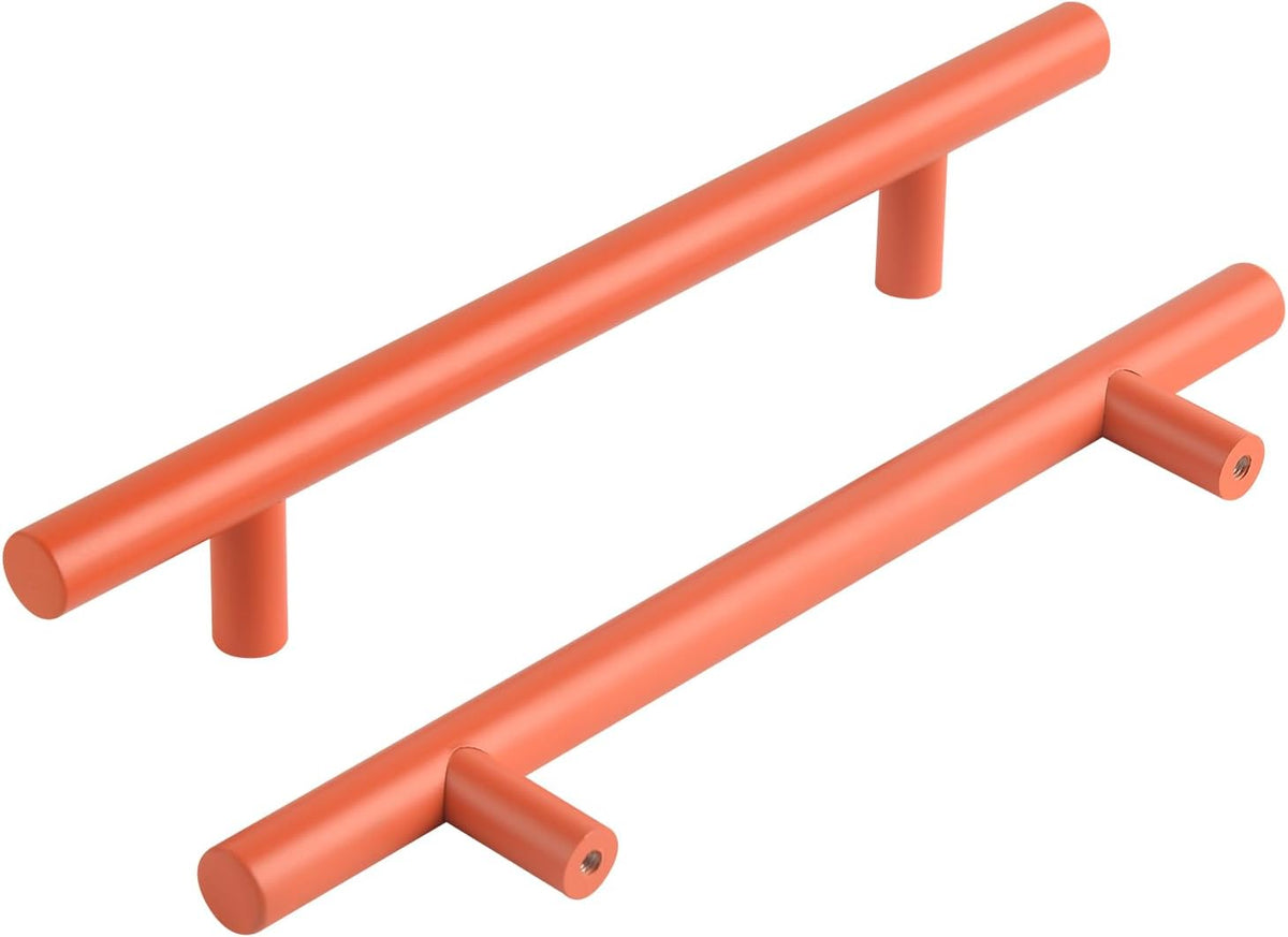5 Pack Orange Cabinet Pulls 5 Inch Hole to Hole Cabinet Handles for Kitchen Cabinets Modern Dresser Handle Colorful Kids Furniture Hardware Handle