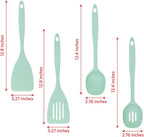 Glad Kitchen Utensils Set, 8pcs - Nonstick Cooking Tools with Utensil Holder - Nylon Spoon, Ladle, Skimmer, Spaghetti Server, and Turner Spatula Set - Dishwasher Safe, Teal Green