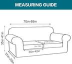 Turquoize 3 Piece Sofa Covers for 2 Cushion Couch Sofa Slipcover Soft Couch - Image 2