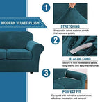 H.VERSAILTEX Real Velvet Plush 3 Piece Stretch Sofa Covers Couch Covers - Image 3
