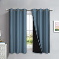 NICETOWN 100% Blackout Lined Curtains, Smoky Blue, 1 Pair, 2 Thick Layers by NICETOWN
