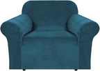 H.VERSAILTEX Stretch Velvet Armchair Cover Couch Covers 1 Cushion Chair by HVERSAILTEX