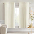 MIULEE Cream Back Tab Blackout Curtains 63 Inch Length 2 Panels Set by MIULEE