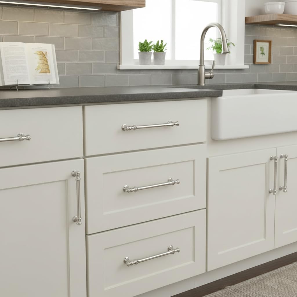 5" Brushed Satin Nickel Cabinet Pulls 10 Pack, AL3085SN
