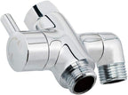 Brass Shower Arm Diverter Valve for Handheld Shower Head and Fixed Spray Head G1/2 3 Way Universal Bathroom System Component Replacement Part, Polished Chrome