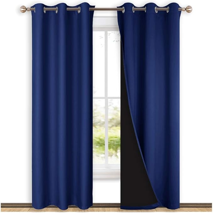 NICETOWN Full Shade Curtain Panels, Royal Blue, Pair of Thermal Insulated & by NICETOWN