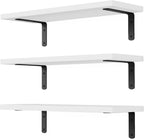 DOLLFIO Floating Wall Shelves, Decor & Storage, White, 16.5'', 3Pcs