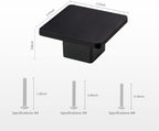 1.57-inch Square Black Matte Cabinet Knobs - 6 Pack
