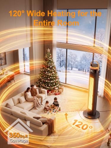 Uthfy 25'' Space Heaters for Indoor Use, 1500W Electric Heaters, 24H Timer