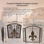 BestGiftEver 3-Panel Fireplace Screen- Fleur De Lis Design Vintage
