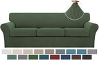 Turquoize 4 Piece Sofa Covers for 3 Cushion Couch Sofa Slipcover Soft Couch by Turquoize