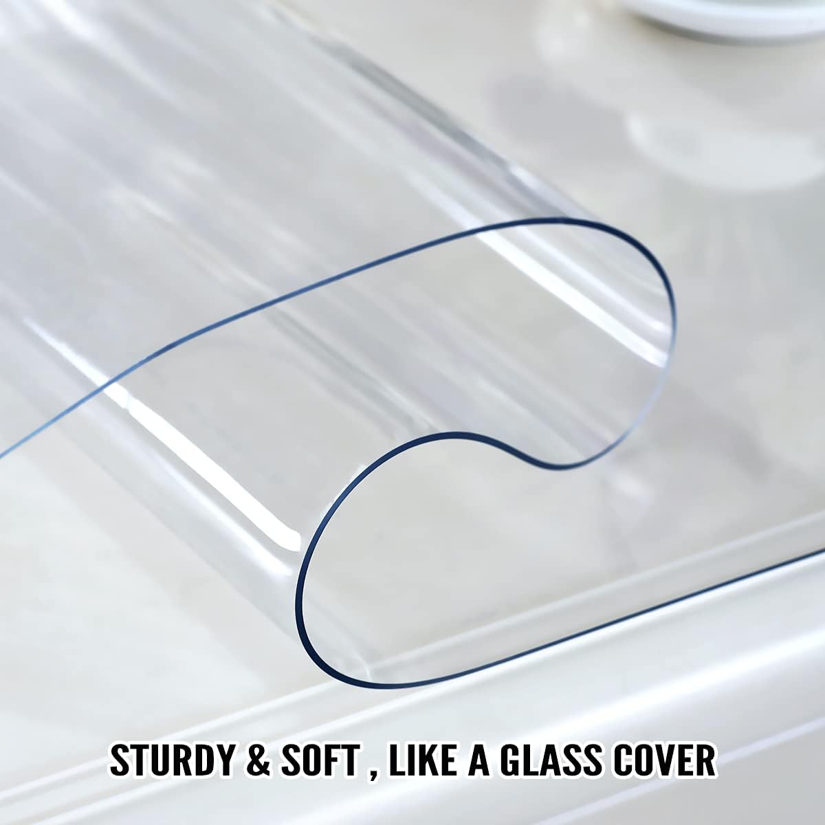 Clear Table Protector 42 x 78 Inch, 2mm Plastic Table Cover