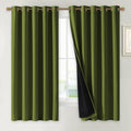 NICETOWN 100% Blackout Lined Curtains, Olive Green, 1 Pair, 2 Thick Layers by NICETOWN