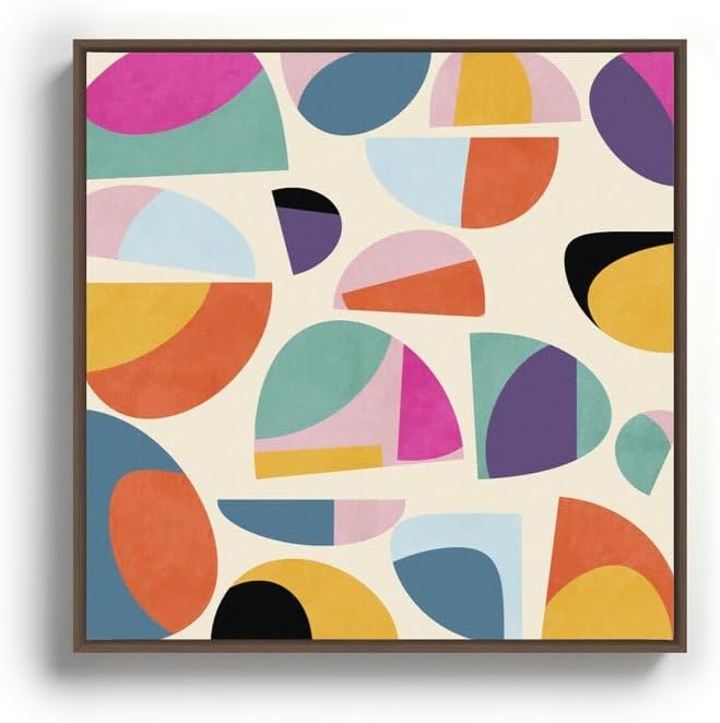 Society6 Abstract Modern Mid Century Canvas Print - Modern Wall Art by Ana Rut Bre Fine Art - Framed Canvas, Gallery-Quality Canvas with Fade-Resistant Ink, 10 X 10, Black