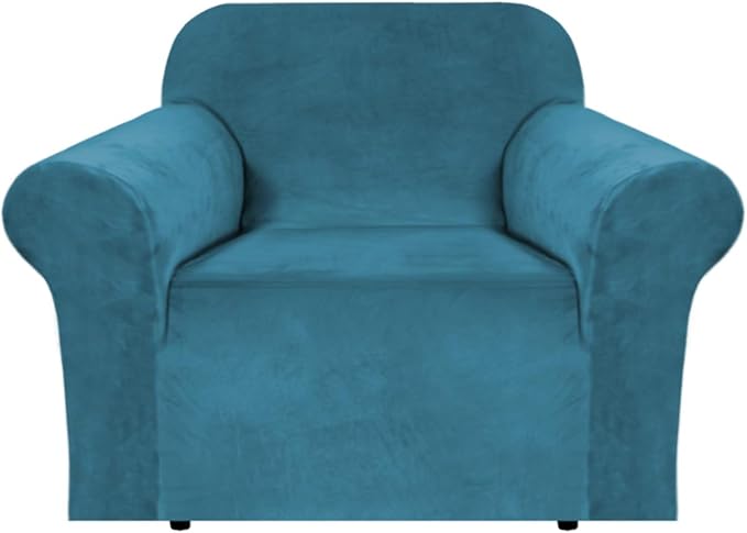 H.VERSAILTEX Stretch Velvet Armchair Cover Couch Covers 1 Cushion Chair by HVERSAILTEX