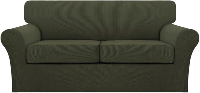 Turquoize 3 Piece Sofa Covers for 2 Cushion Couch Sofa Slipcover Soft Couch by Turquoize
