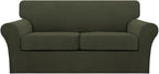 Turquoize 3 Piece Sofa Covers for 2 Cushion Couch Sofa Slipcover Soft Couch by Turquoize