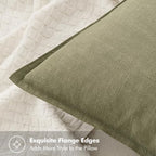 MIULEE Neutral Green Linen Pillow Covers Pack of 4 Decorative Natural Solid - Image 3