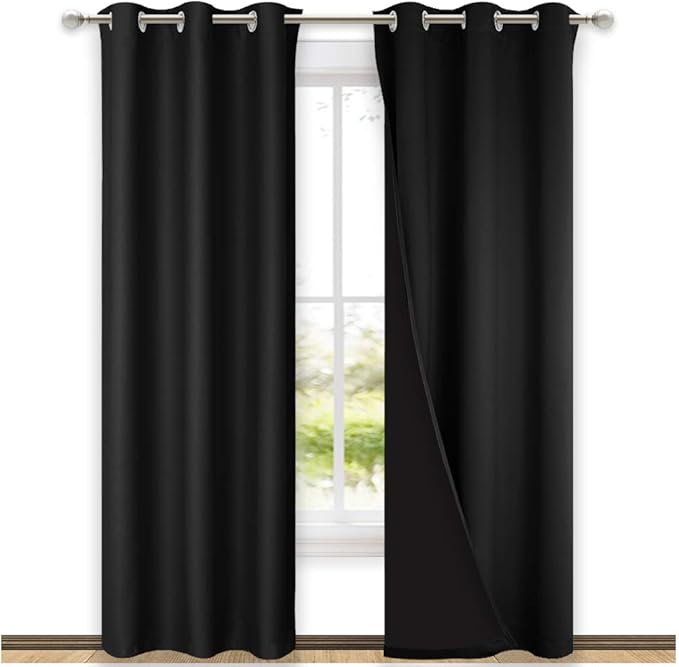 NICETOWN Room Warming Blackout Curtains 80 inches Long, Full Light Blocking by NICETOWN
