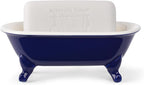 6.5" Mini Clawfoot Bathtub Soap Dish,Bar Soap Holder,Navy Blue