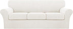 Turquoize 4 Piece Sofa Covers for 3 Cushion Couch Sofa Slipcover Soft Couch by Turquoize