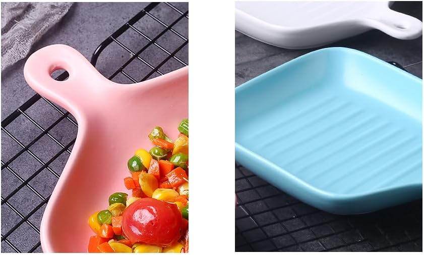 Blue & Pink Ceramic Bake & Serve Set – Pastel 2-Piece Ceramic Baking Dish Set, Oven Safe Bakeware for Kitchen & Table
