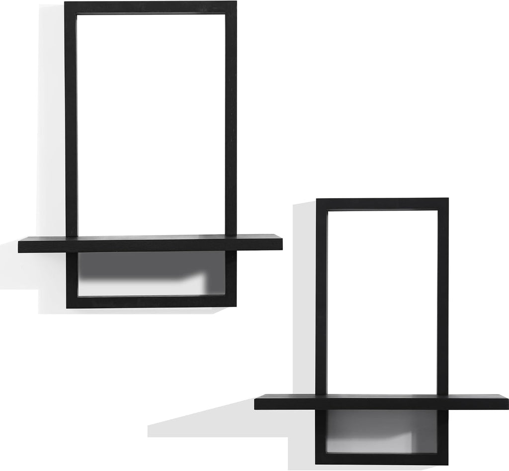 Floating Shelves for Wall,Decorative Wall Shelves Black,Plants Shelf Framed