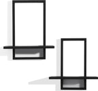 Floating Shelves for Wall,Decorative Wall Shelves Black,Plants Shelf Framed