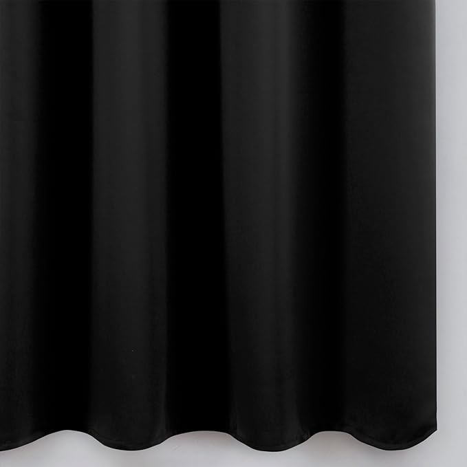 LEMOMO Blackout Curtains 52 x 90 Inch Long Black Curtains Set of 2 Panels Room - Image 8