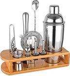 Cocktail Shaker Set Bartender Kit, 12-Pcs Bar Tool with Bamboo Stand