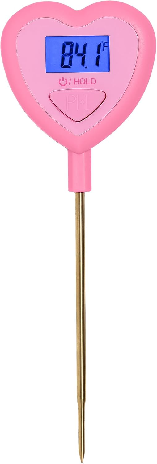 Paris Hilton Digital Heart Shaped Thermometer for Cooking, Baking and Grilling, Instant Read in Celsius or Fahrenheit, Pink