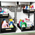 ARSTPEOE Under Sink Organizer - 2 Pack Multi-Purpose Pull-Out Storage Shelf