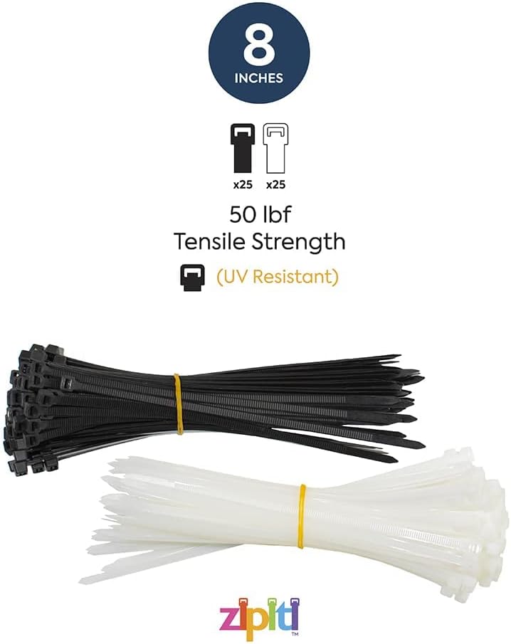 Zipiti 750 Pack Colored Zip Ties Cable Ties - Heavy Duty Multi-Purpose Nylon Cable Zip Tie - Assorted Lengths 4, 8, 11 -Self Locking Durable Cable Management Heavy Duty Tie Wraps for Home and Workshop