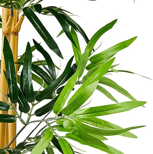 Amazon Basics Artificial Bamboo Plant with Plastic Planter Pot, 39.4", Green, Home Office Decor, Floor Plant